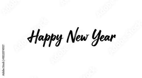 Happy new year text graphic with transparent background