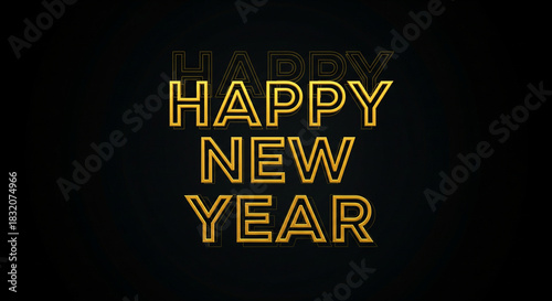 Happy new year text graphic