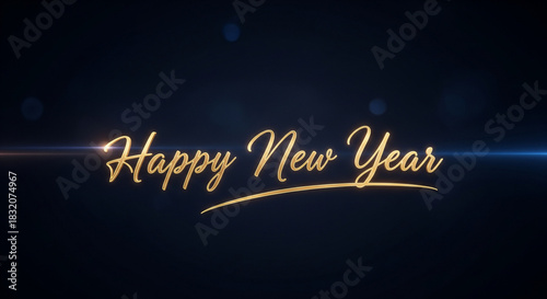 Happy new year text graphic with transparent background