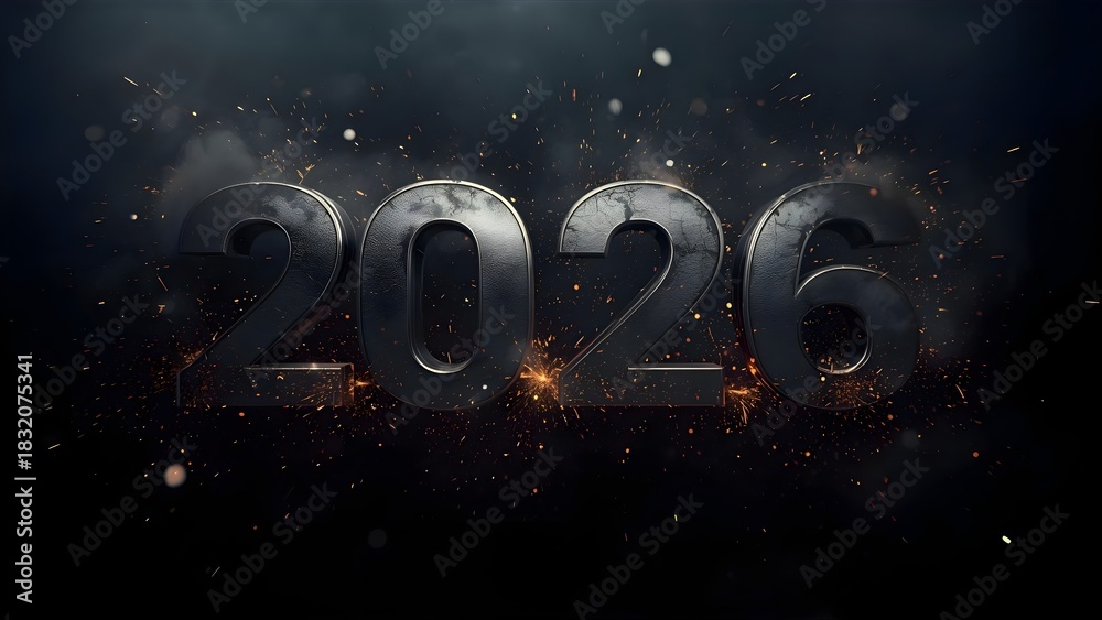 Fototapeta premium New Year 2026 Illustration Design