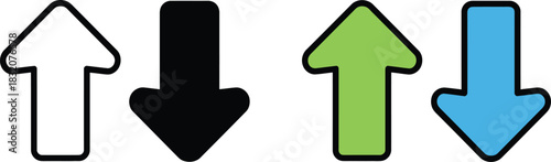 Outline arrow pointing up direction icon element symbol graphic resource on transparent background