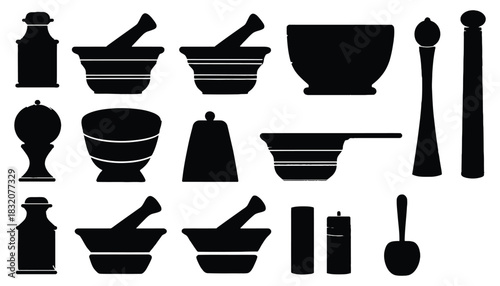 Kitchen tools and utensils vector set for cooking and baking