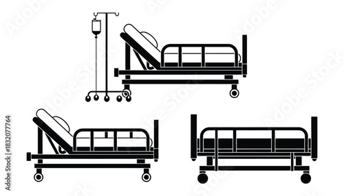 Hospital bed vector illustration medical equipment beds design