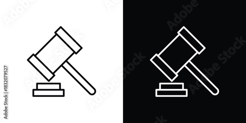Auction icon design element. Linear style vectors