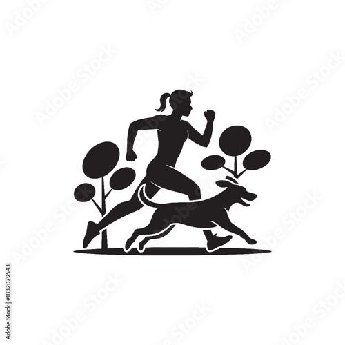 Morning Jog – Bold Silhouette Vector