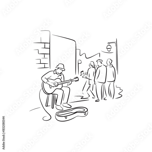 Creative Community Gathering – Thick Outline Silhouette