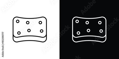 Bath sponge icon design element. Linear style vectors