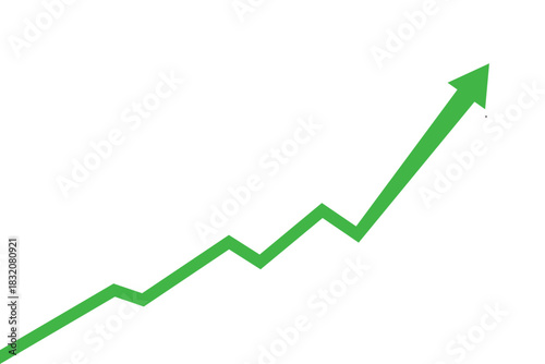 Upward Trend Arrow Green Growth Chart Illustration