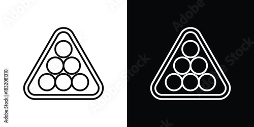 billiards icon design element. Linear style vectors