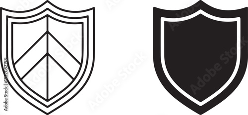 Shield Icons Set Security and Protection Symbol for User Interface Design