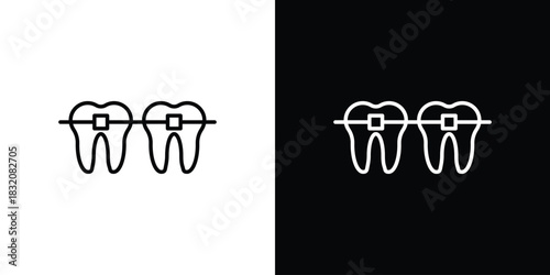 Braces icon design element. Linear style vectors