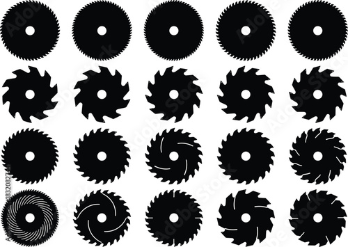 Figure skating vector silhouettes collection, set of various dynamic female athletes performing spirals, spins, axels, and complex ice dancing jumps and poses, isolated on white.