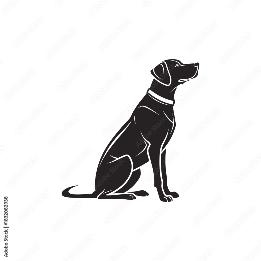 Obraz premium Elegant Sitting Dog Silhouette