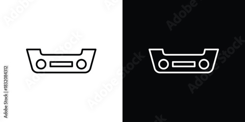 Car bumper icon design element. Linear style vectors
