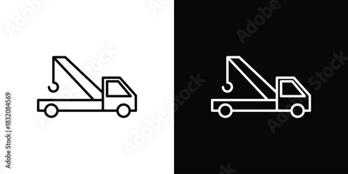 Car crane icon design element. Linear style vectors