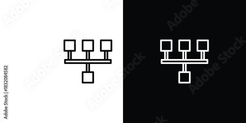 Car crankshaft icon design element. Linear style vectors