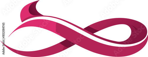 Stylized infinity symbol in shades of pink and white