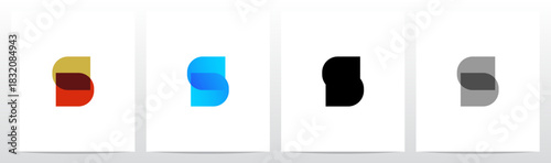 Simple Geometric Shape Combine Letter Initial Logo Design S