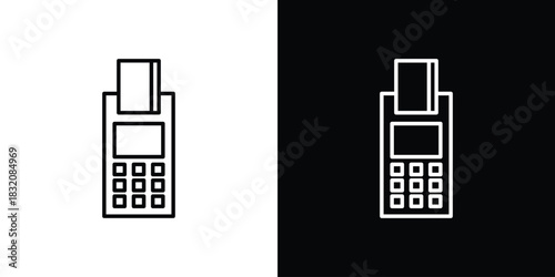 Card machine icon design element. Linear style vectors