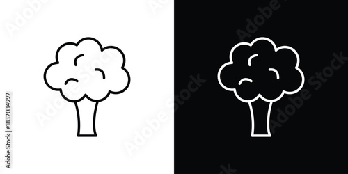 Cauliflower icon design element. Linear style vectors