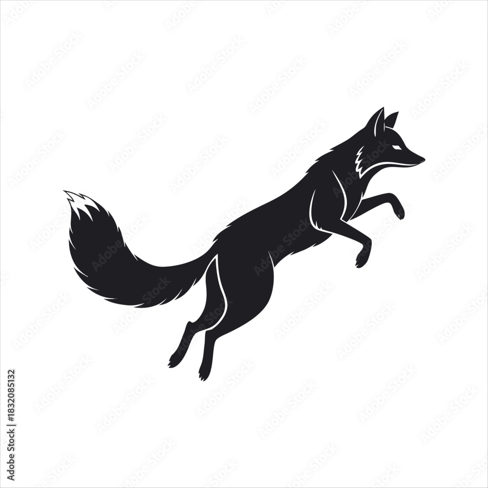 Obraz premium Jumping Fox Silhouette