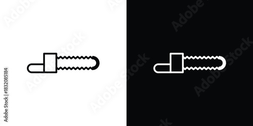 Chainsaw icon design element. Linear style vectors