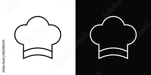 Chef hat icon design element. Linear style vectors