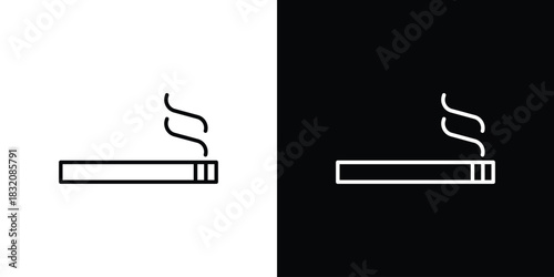 Cigarette icon design element. Linear style vectors