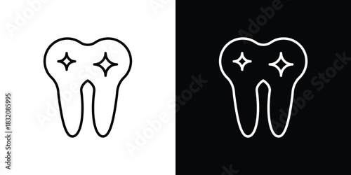 Clean teeth icon design element. Linear style vectors