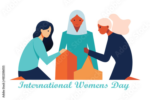 International Women’s Day Collaborative Diverse Builders Vector