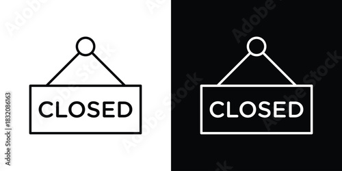 Closed icon design element. Linear style vectors