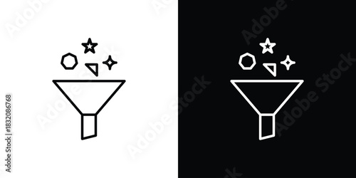 Content curation icon design element. Linear style vectors