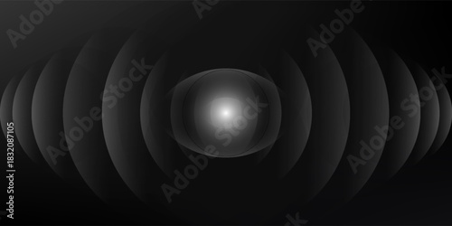 sensor waves set icon on grid transparent, ripple white color, sound wave light effect, radar and sonar digital technology, vector illustration