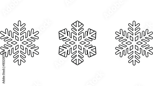Snowflake vector winter snow ice crystal frost design element