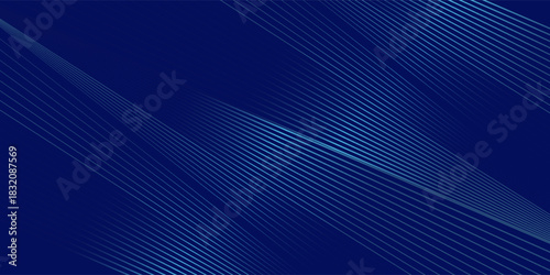 Dark blue background with horizontal geometric line pattern. Abstract shiny horizontal lines.