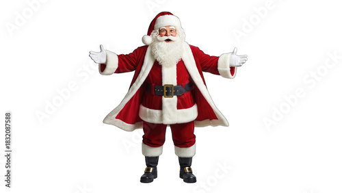 Santa Claus with open arms isolated on a transparent background 2