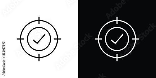 Defining icon design element. Linear style vectors