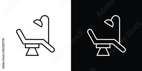 Dentist chair icon design element. Linear style vectors