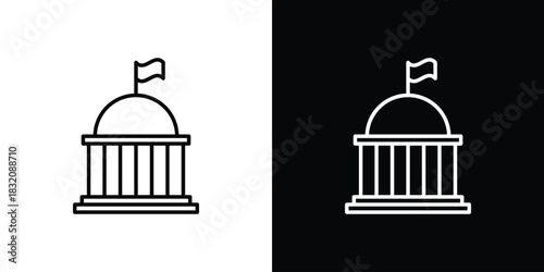 Embassy icon design element. Linear style vectors