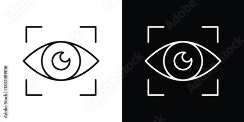 Eye tracking icon design element. Linear style vectors