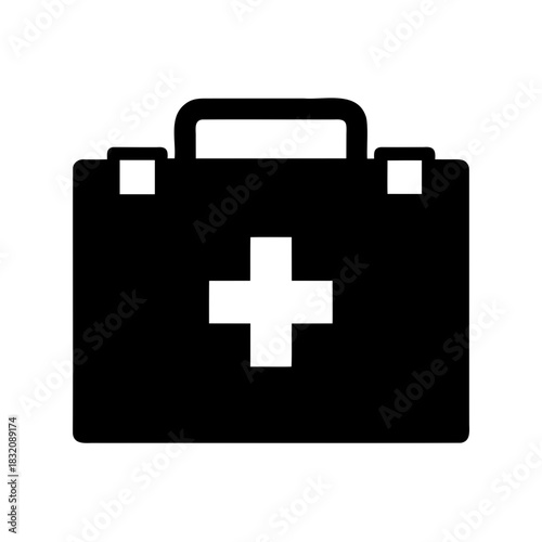 Iconic First Aid Kit Symbol Representing Healthcare Emergency Medical Supplies