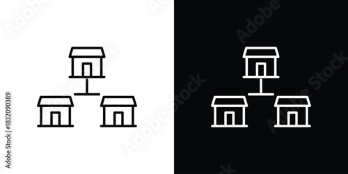 Franchise icon design element. Linear style vectors