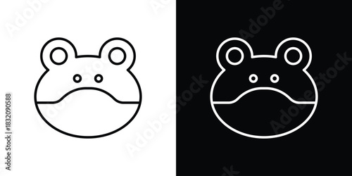 Frog icon design element. Linear style vectors