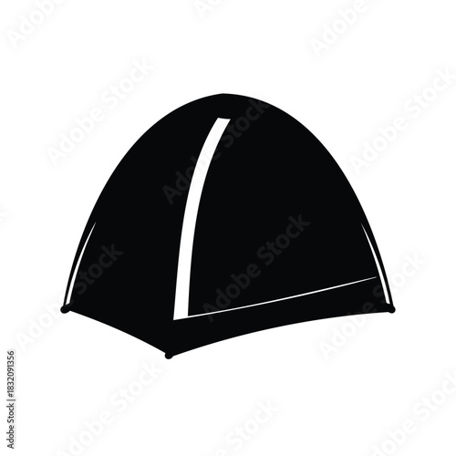 Silhouette of a Camping Tent for Adventure and Outdoor Recreation Plans