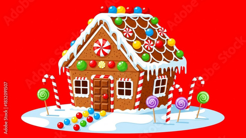 Gingerbread house christmas holiday sweet candy house winter wonderland festive season bake shop delicious 100