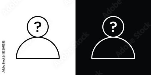Guess who icon design element. Linear style vectors