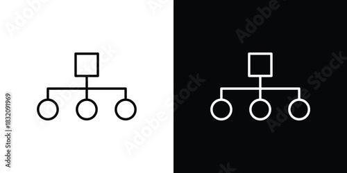 Hierarchical structure icon design element. Linear style vectors