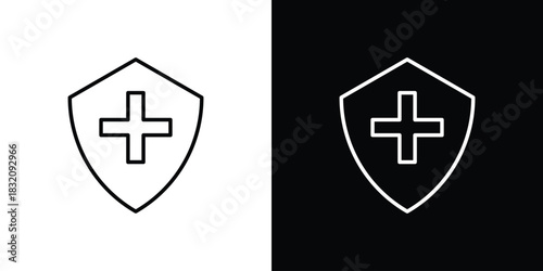 Immune system icon design element. Linear style vectors