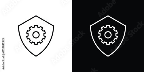 Information Security Analyst icon design element. Linear style vectors