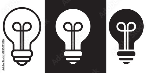 Light bulb icon set. idea icon vector
